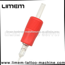 La mejor venta roja de 1 pulgada de Silicona Tattoo Grip desechable agarre de goma del agarre plástico del tubo de buena calidad